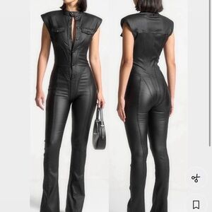 Maniere De Voir Black Flare Jumpsuit
